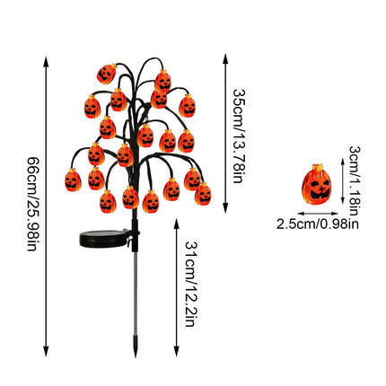 Bring Eerie Charm to Your Outdoor Space with Solar-Powered Halloween Stake Lights – Pumpkin, Skull, Spider & Pirate Motifs, 20 LED, Auto On/Off, Perfect for Garden Paths (Mini Injection Pumpkin, 2PCS)