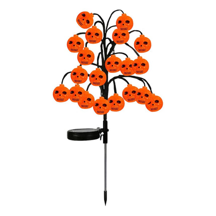 Bring Eerie Charm to Your Outdoor Space with Solar-Powered Halloween Stake Lights – Pumpkin, Skull, Spider & Pirate Motifs, 20 LED, Auto On/Off, Perfect for Garden Paths (Mini Injection Pumpkin, 2PCS)