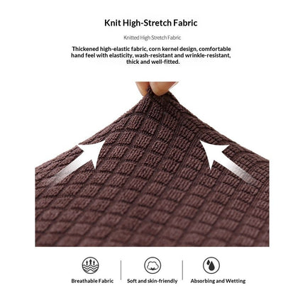stool cover, 2-piece set, stretched rectangular strip stool cover, jacquard dressing table stool cover, washable counter stool cover, strip stool seat cover with elastic band（Checkered coffee color）