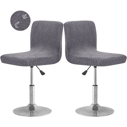 2 Pack Bar Stool Cover with Back Waterproof Counter Height Bar Stool Slipcovers Stretch Swivel Barstools Slipcovers Pub Counter Chairs Covers for Kitchen Island Home Bar Dark Gray