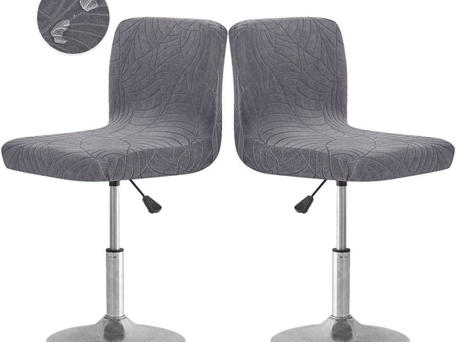 Waterproof Stretch Bar Stool Covers with Back ‚Äì 2 Pack, Dark Grey