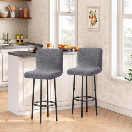 2 Pack Bar Stool Cover with Back Waterproof Counter Height Bar Stool Slipcovers Stretch Swivel Barstools Slipcovers Pub Counter Chairs Covers for Kitchen Island Home Bar Dark Gray