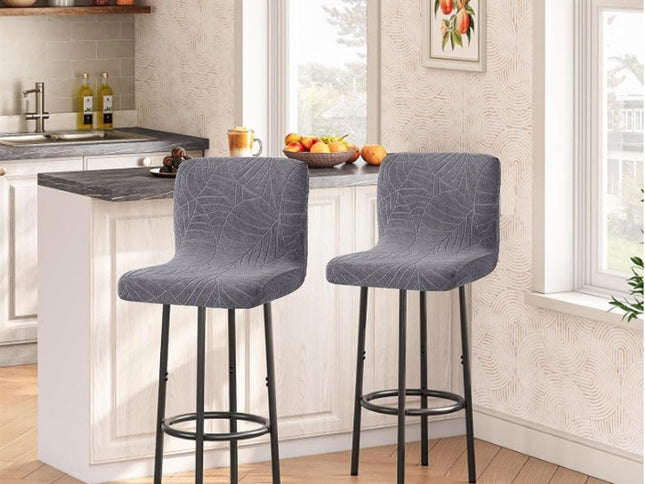 Waterproof Stretch Bar Stool Covers with Back ‚Äì 2 Pack, Dark Grey