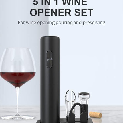 Wine Opener, Automatic Wine Corkscrew Opener, Electric Wine Opener Cordless Set Aerator stopper Rechargeable Wine lovers gift