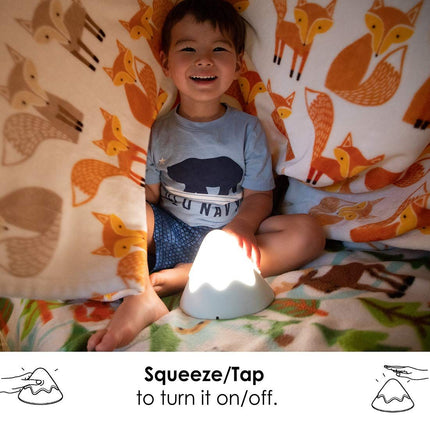 Night Light,Snow Mountain lamp, Tap Control&Timer Setting, Soft Silicone, Dimmable, Soft Eye Caring, Rechargeable(Grey)