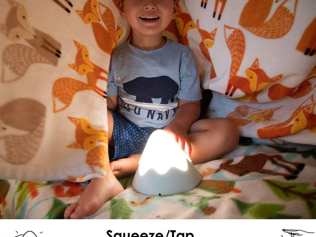 Night Light,Snow Mountain lamp, Tap Control&Timer Setting, Soft Silicone, Dimmable, Soft Eye Caring, Rechargeable(Grey)