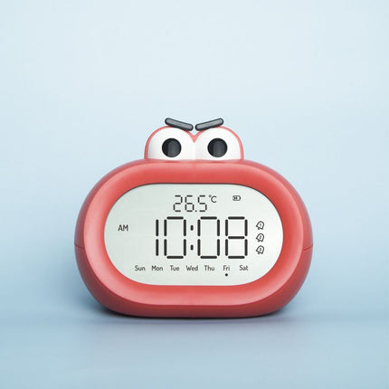 Visual Timer Rechargeable, Big Mouth Alarm Clock, 3 Alarms Loud LED Big Display Clock with USB Charging Port, (Red)