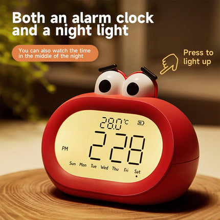 Visual Timer Rechargeable, Big Mouth Alarm Clock, 3 Alarms Loud LED Big Display Clock with USB Charging Port, (Red)