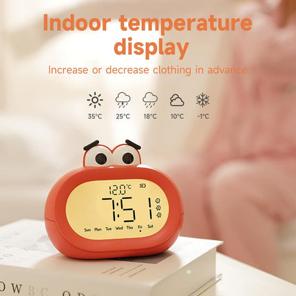 Visual Timer Rechargeable, Big Mouth Alarm Clock, 3 Alarms Loud LED Big Display Clock with USB Charging Port, (Red)