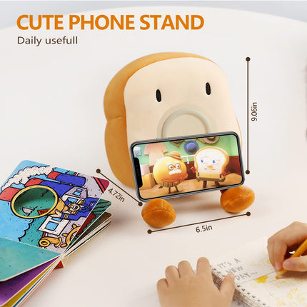 Plush Toy Night Light Alarm Clock for Kids, Multiin-one Cozy Toast Plushies Bed Clock with Dual Alarm , Lamp Birthday Gifts Ideal