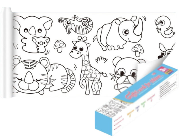 Art Coloring Roll, Art Coloring Paper, Art for Kids, Art Oversized Coloring Roll (Animal World,Without Pen)