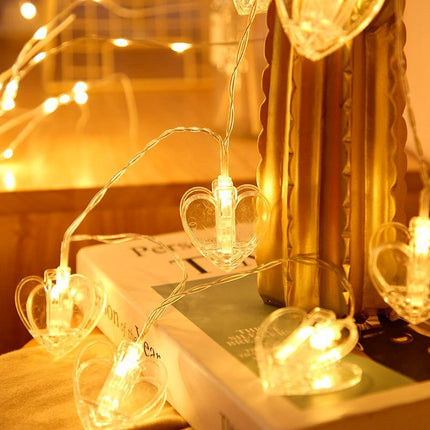 Outdoor string lights, outdoor string lights, photography clip lights, heart-shaped LED hanging clip lights, wedding home decor