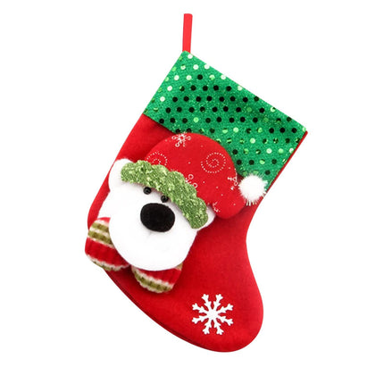 Christmas stockings gift bag 3D Santa Claus snowman reindeer plush socks hanger Christmas socks decoration Christmas