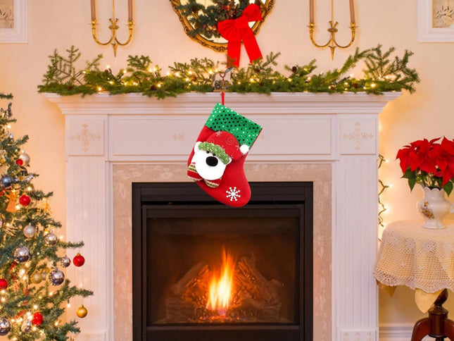 Christmas stockings gift bag 3D Santa Claus snowman reindeer plush socks hanger Christmas socks decoration Christmas