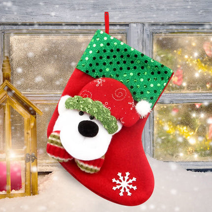 Christmas stockings gift bag 3D Santa Claus snowman reindeer plush socks hanger Christmas socks decoration Christmas