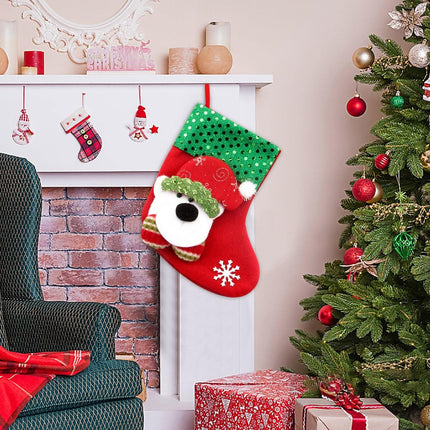 Christmas stockings gift bag 3D Santa Claus snowman reindeer plush socks hanger Christmas socks decoration Christmas