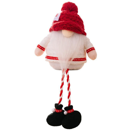 2pcs Christmas Long Leg Dwarf Doll Knitted Hat Dwarf Doll Decoration Hanging Leg Dwarf Doll Swedish Santa Claus Plush Doll
