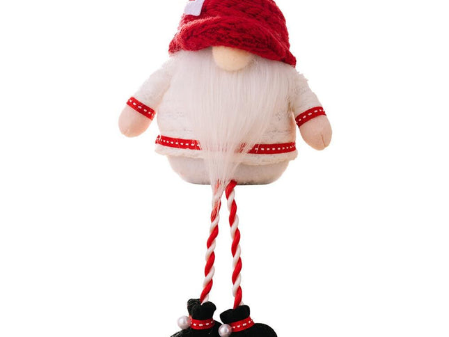 2pcs Christmas Long Leg Dwarf Doll Knitted Hat Dwarf Doll Decoration Hanging Leg Dwarf Doll Swedish Santa Claus Plush Doll
