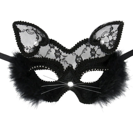 Masquerade Mask Luxury Sexy Black Cat Lace Mask For Fancy Dress Christmas Halloween Costume Party Girls Women