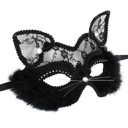 Masquerade Mask Luxury Sexy Black Cat Lace Mask For Fancy Dress Christmas Halloween Costume Party Girls Women