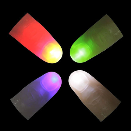 5 Pair Creative Magic Thumb Tip LED Light Magic Trick Finger Lights for Dance Party Props - Blue/Green/Red Light Red White/ yellow