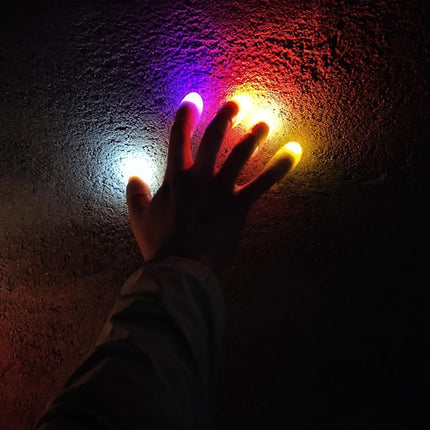 5 Pair Creative Magic Thumb Tip LED Light Magic Trick Finger Lights for Dance Party Props - Blue/Green/Red Light Red White/ yellow