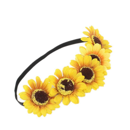 Sunflower hair accessories, daisy flower headbands, bridal flower headbands, holiday headbands, fashionable women's hair accessories