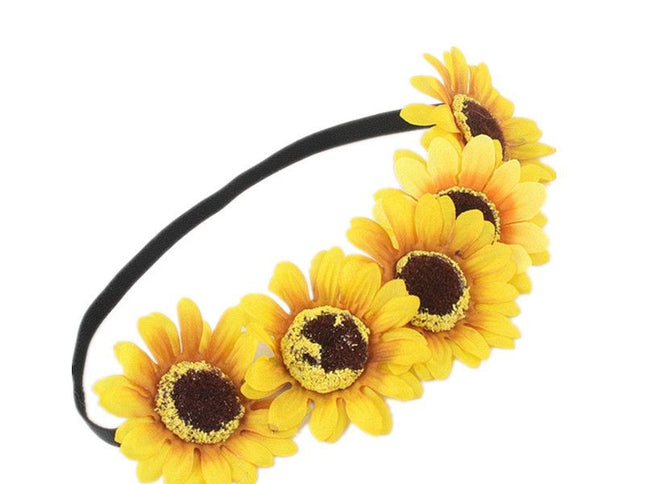 Sunflower hair accessories, daisy flower headbands, bridal flower headbands, holiday headbands, fashionable women's hair accessories