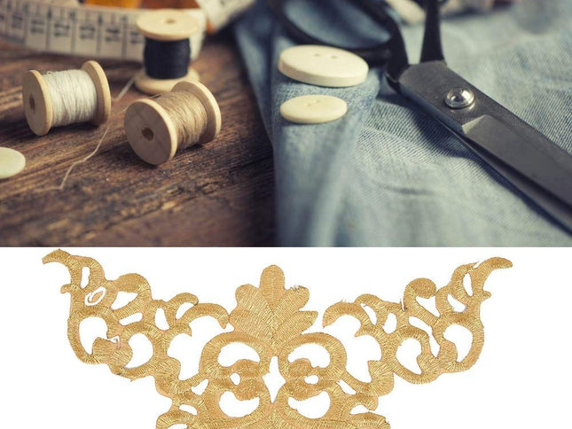 4Pcs Embroidery Flower Patches, Embroidered Patch Floral Appliques Sewing Cloth Repair Sticker for Wedding Prom Dress