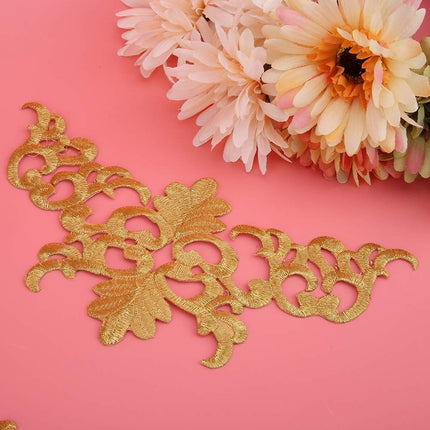 4Pcs Embroidery Flower Patches, Embroidered Patch Floral Appliques Sewing Cloth Repair Sticker for Wedding Prom Dress