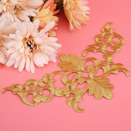 4Pcs Embroidery Flower Patches, Embroidered Patch Floral Appliques Sewing Cloth Repair Sticker for Wedding Prom Dress