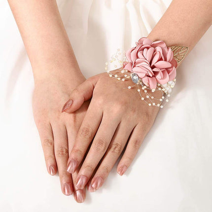 Wedding Bridal Bust Bridesmaids Pearl Leaves Wrist Flowers Party Ball Handmade Flowers Bridal Ladies Wedding Accessories