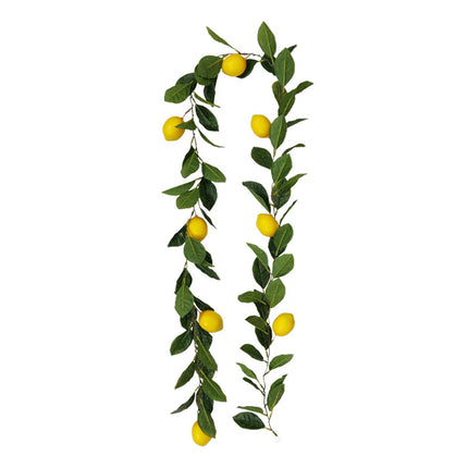 76.7 Inch Artificial Lemon Garland Greenery Garland with Foam Yellow Lemons Spring Summer Fruit Garland