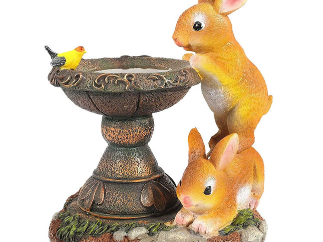 Garden Statues Outdoor Clearance LED Rabbit Solar Garden Statues Waterproof Solar Rabbit Ornaments Garden Light Resin