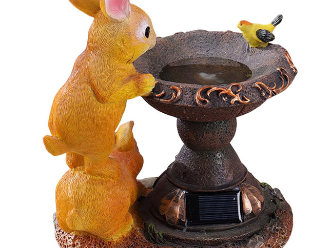 Garden Statues Outdoor Clearance LED Rabbit Solar Garden Statues Waterproof Solar Rabbit Ornaments Garden Light Resin