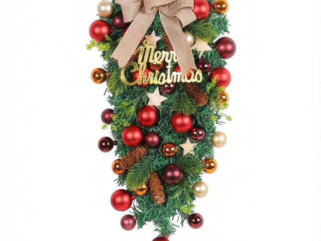 Christmas Wreath Winter Wreath for Front Door Xmas Party Favors Decoration Accessories Door Window Porch Pendant