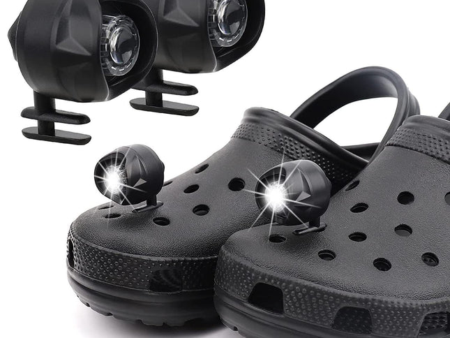 Shoe Charms, Cute Charms for Girls,Headlights for 2pcs, Clip on Headlights Lights Flashlights for Crock (Black)