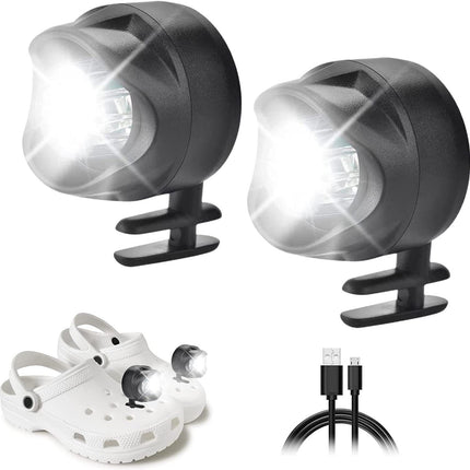 Shoe Charms, Cute Charms for Girls,Headlights for 2pcs, Clip on Headlights Lights Flashlights for Crock (Black)