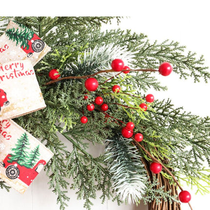 Christmas Wreath for Front Door/Red Truck Christmas Wreath Garland/Wreath Fall Farmhouse/Wreath for Indoor Outdoor Home