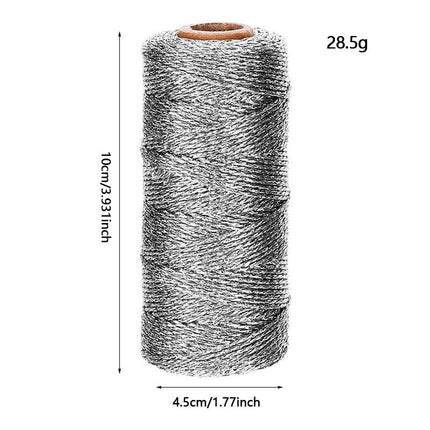 4 pcs Decorative Metallic Bakers String - Wrapping Twine String - Inelastic - Glitter String for DIY Crafting Christmas