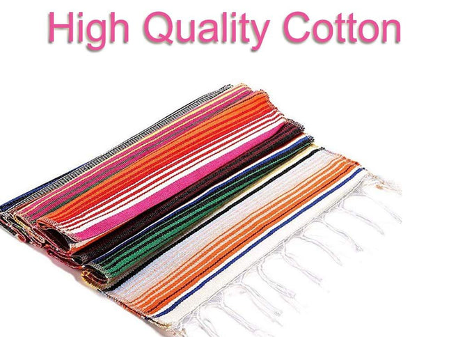 for Party Wedding Decorations Outdoor Picnics Dining Table, Fringe Cotton Table Runners,Cinco De Mayo, Holidays