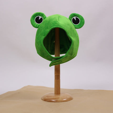 Cute Plush Frog hat Scarf Cap Ears Winter ski hat Full Headgear Novelty Party Dress up Cosplay Costume Green