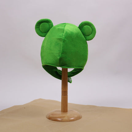 Cute Plush Frog hat Scarf Cap Ears Winter ski hat Full Headgear Novelty Party Dress up Cosplay Costume Green