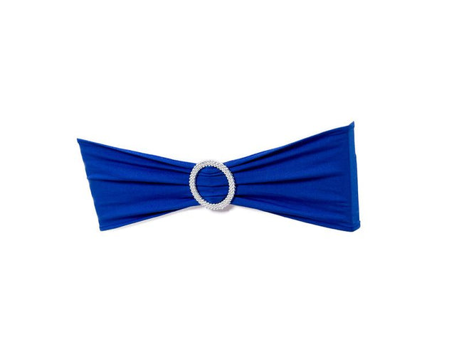 10 PCS Chair Sashes Bows Elastic Chair Bands with Buckle Slider Sashes Bows for Wedding Decorations (Royal Blue)