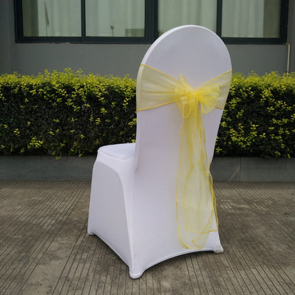 10 pcs Wedding Purple Chair Sashes Bows Sheer Chiffon Crystal Yarn Chair Bands for Party Banquet Hotel Restaurant Decorations