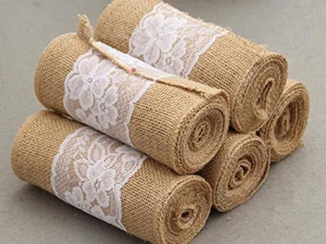 Ribbon with Lace Vintage for Sewing Handcraft Accessories- Fabric Ribbon with Lace Trims Tape for Wedding Christmas Party(10pcs)