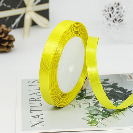 Satin Ribbon Polyester Thin Solid Fabric Ribbons Roll for Gift Wrapping Invitation,Floral,Balloons,Party,Wedding Decoration（4pcs）