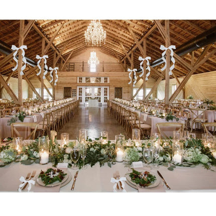 Wide White Wired  Ribbon Ribbons for Crafts Floral Bouquets Wedding Car Party Decorations Valentine's Day Gift Wrapping Bow