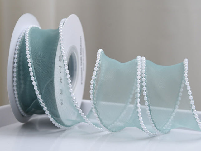 40mm Width Pearl Edge Silk Ribbon for Craft Hair Bow Gift Wrapping Wedding Decoration Dress Sewing Lace TrimÔºà3pcsÔºâ
