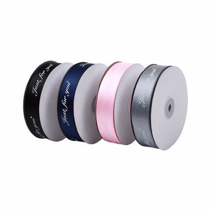 2.5 cm Embossed Ribbon Printing English Ribbon Gift Wrap Ribbon Butterfly Wrap Material,Flower Wrap Ribbon（4pcs）